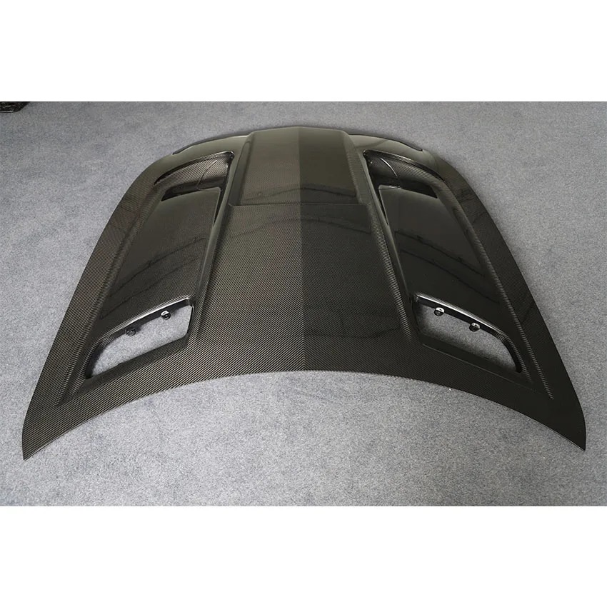 Auto Parts Black Series Style Dry Full Carbon Fiber Bonnet Hood For   GT GTS Carbon Hood Body Kit